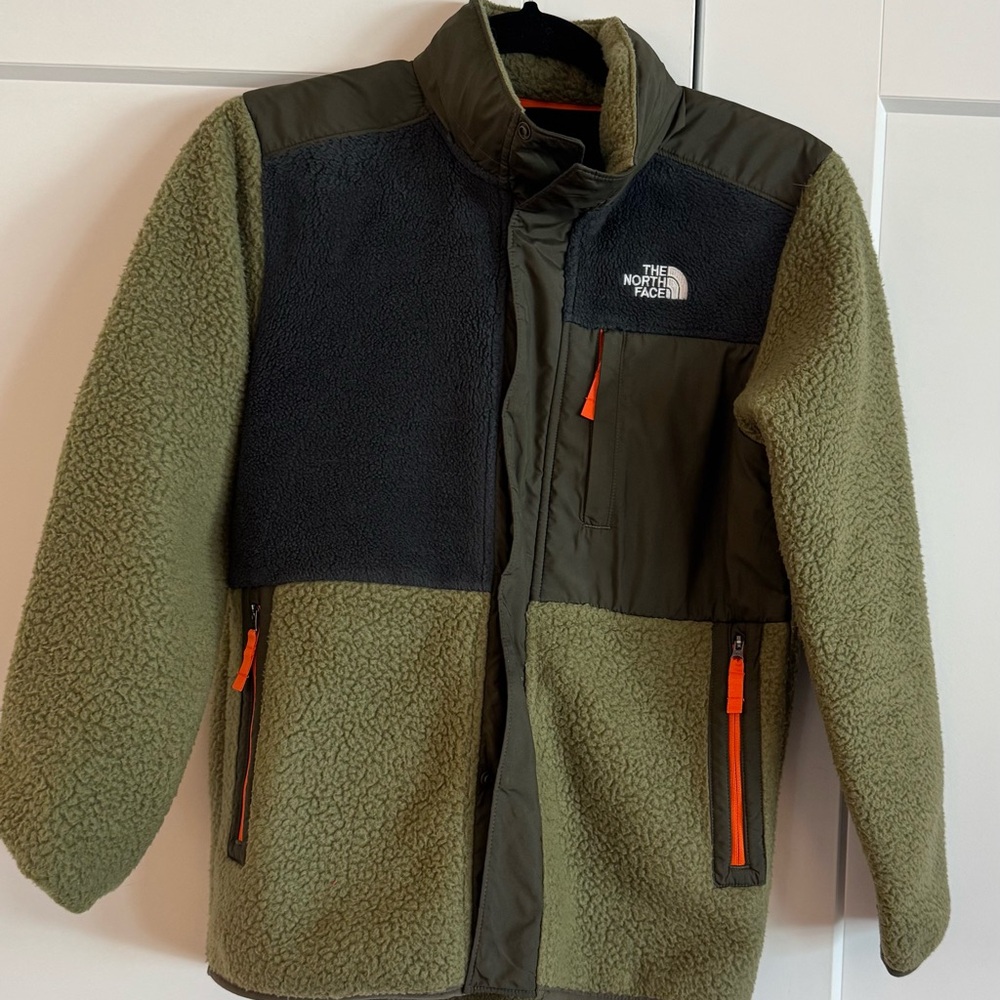 The North Face Kids Green and Black Fleece Jacket